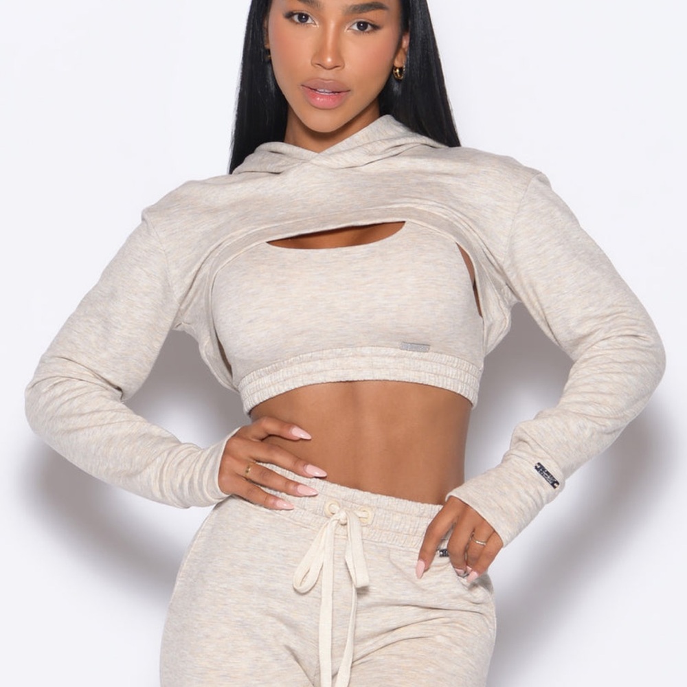 Bombshell Sportswear Cream Cutout Hoodie